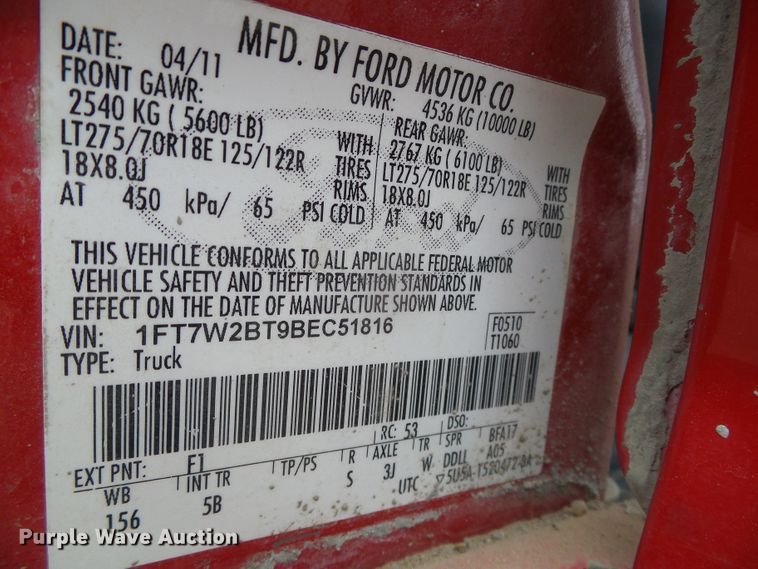 image for item DH4921 2011 Ford F250 Super Duty Lariat  Crew Cab pickup truck