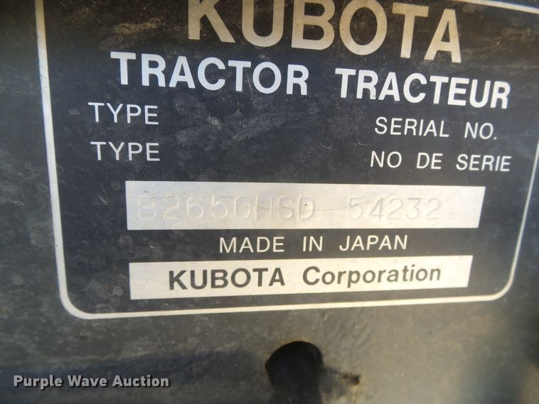 image for item EL9182 Kubota B2650  MFWD tractor