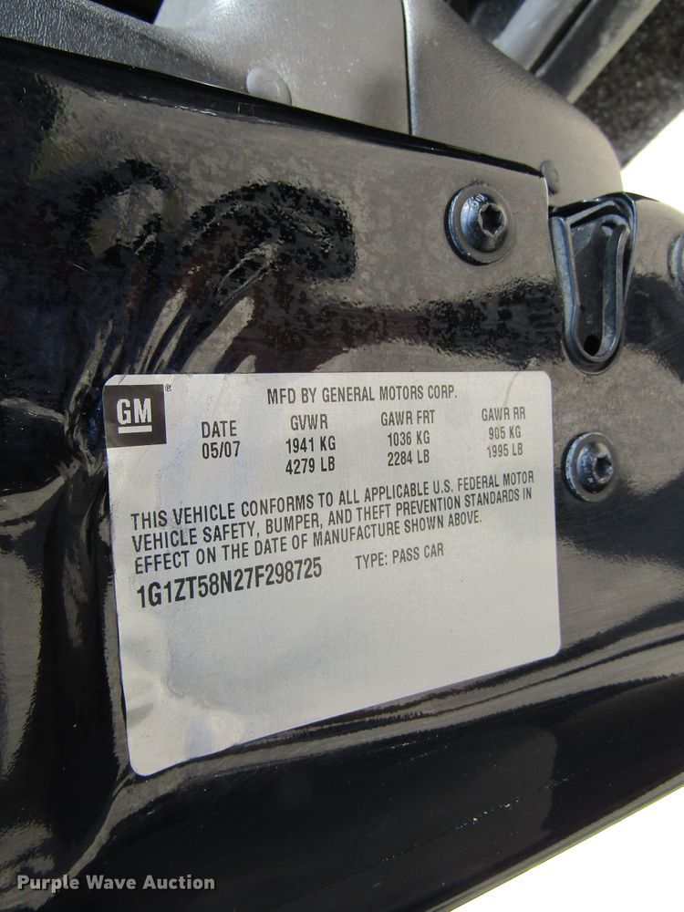 image for item FD9468 2007 Chevrolet Malibu