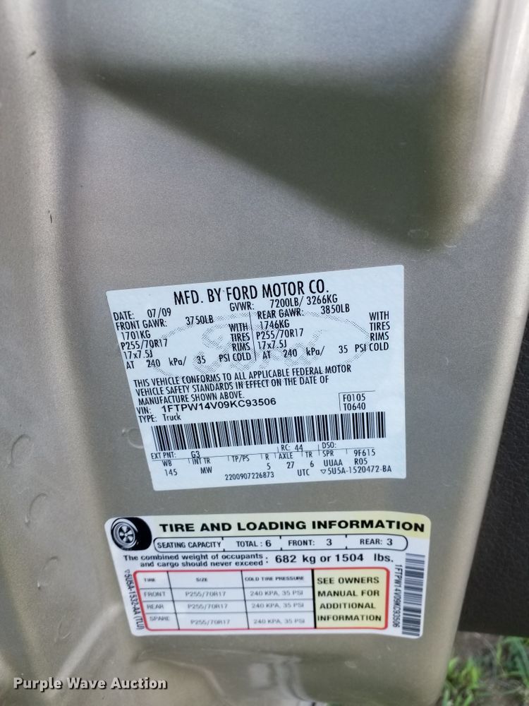 image for item GA9128 2009 Ford F150  SuperCrew pickup truck