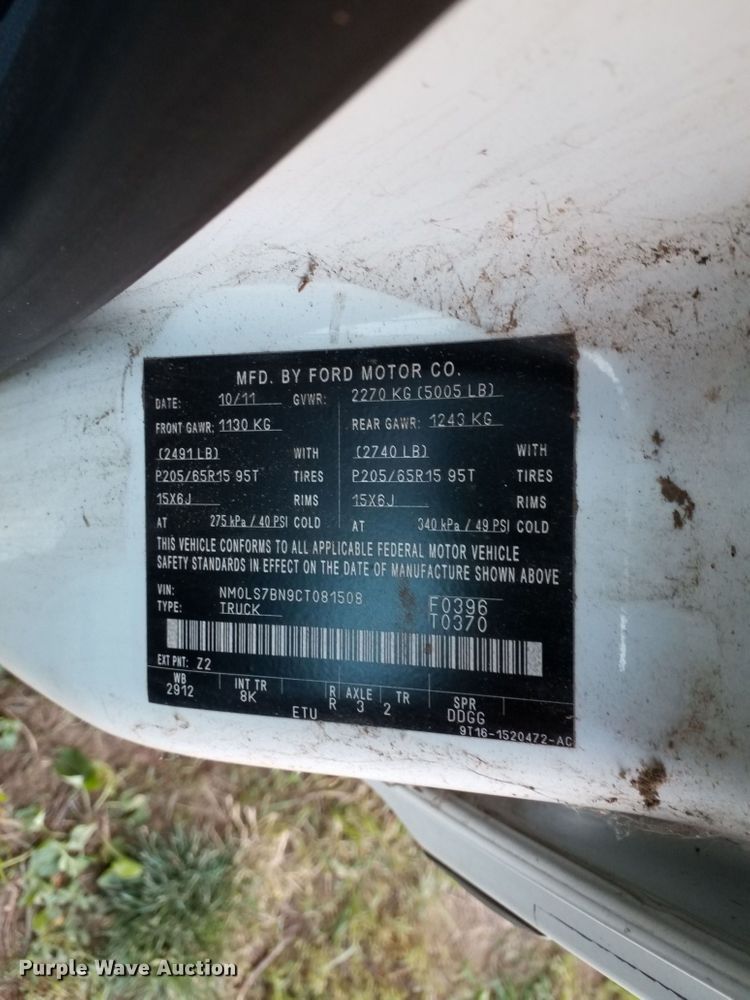 image for item GA9130 2012 Ford Transit Connect  van