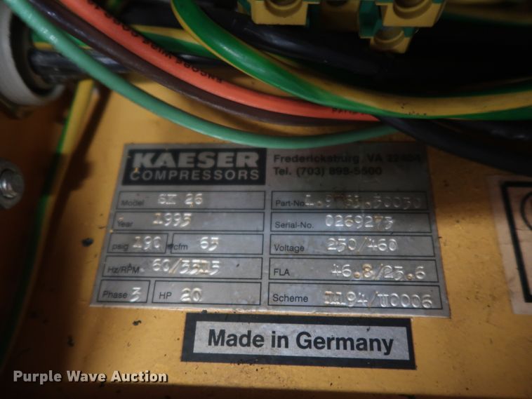 image for item GS9787 Kaeser SK26  air compressor