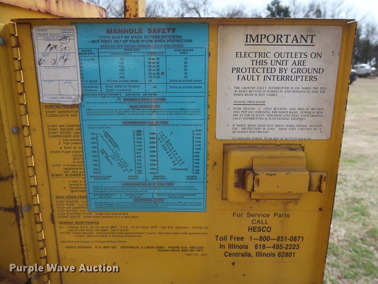 image for item GS9795 1988 Hesco 150010  generator