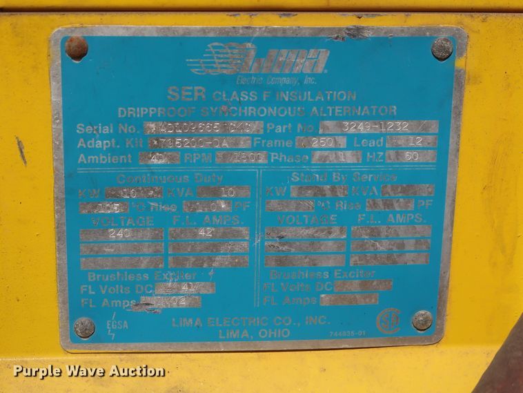 image for item GS9795 1988 Hesco 150010  generator