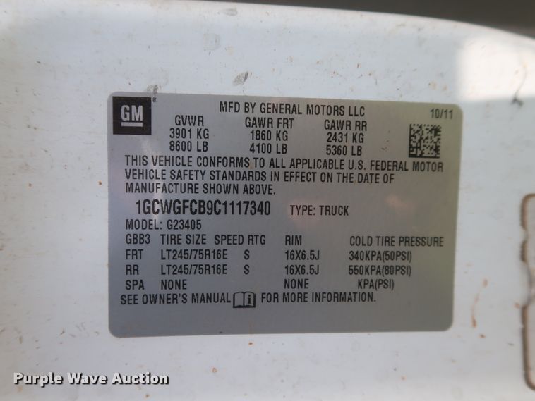 image for item GS9998 2012 Chevrolet Express 2500  van