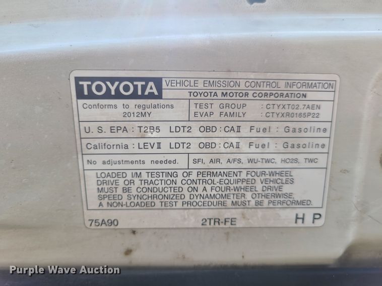 image for item GT9193 2012 Toyota Tacoma  Access Cab pickup truck