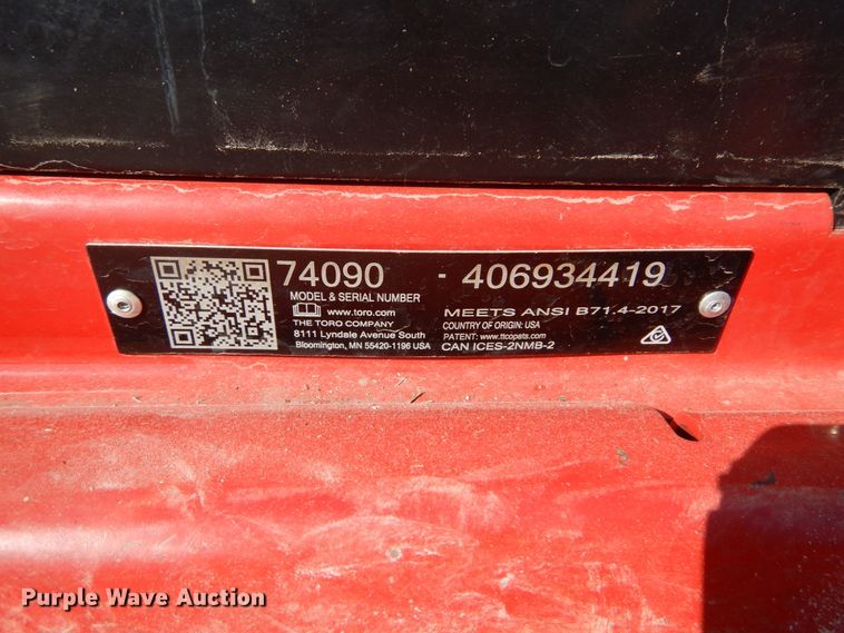 image for item GV9077 2020 Toro Zmaster 7500 ZTR lawn mower