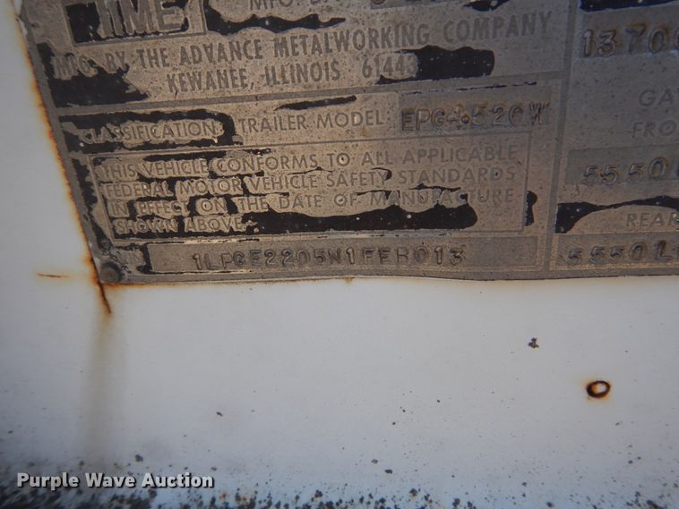 image for item GW9552 1992 Life Time EPG452OW equipment trailer