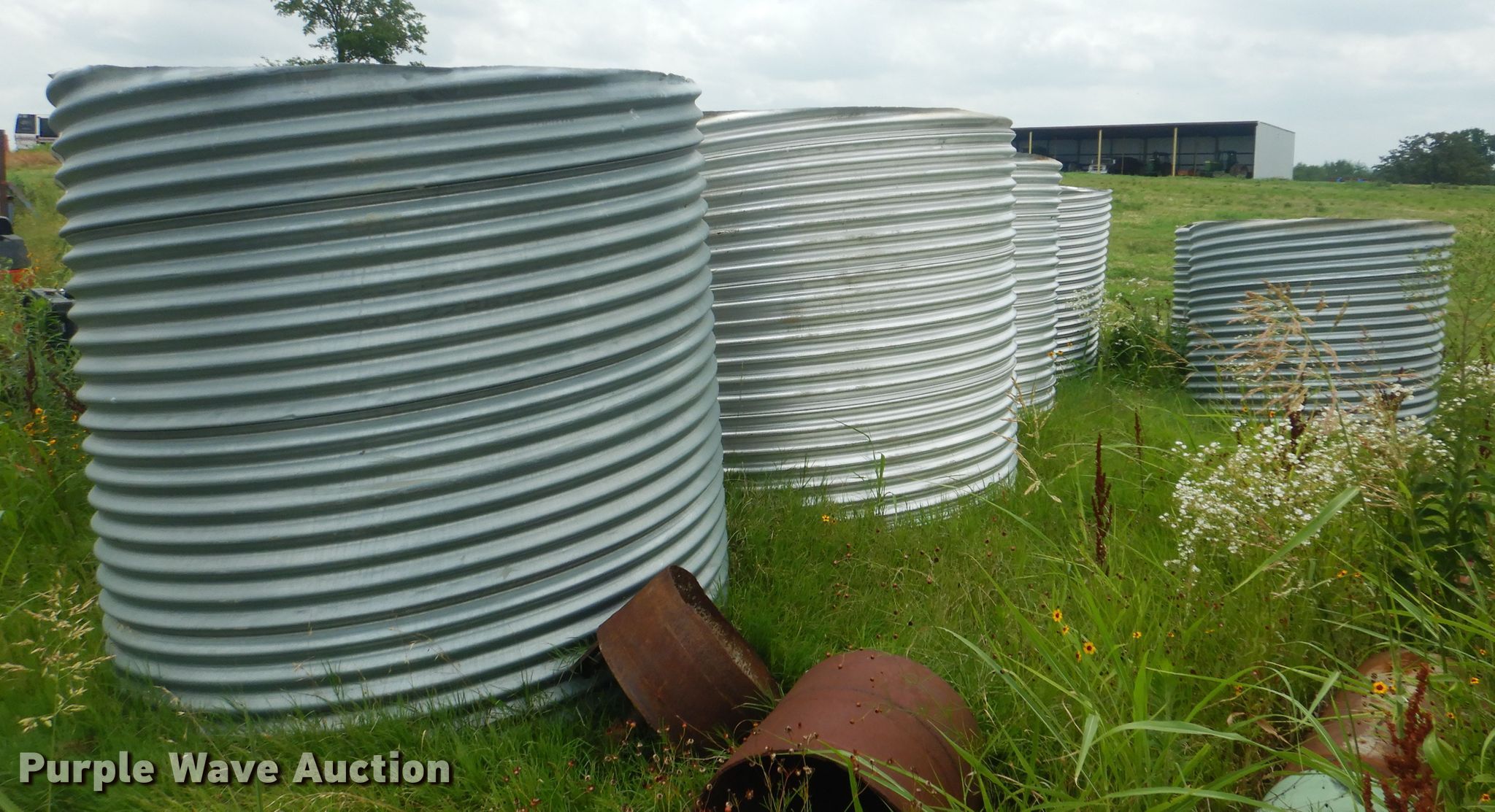 (6) corrugated tin horn culvert pipes in Arkoma, OK Item DG8700 sold Purple Wave