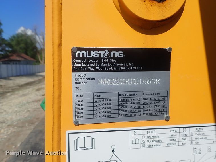 image for item DG2377 2017 Mustang 2200R  skid steer loader