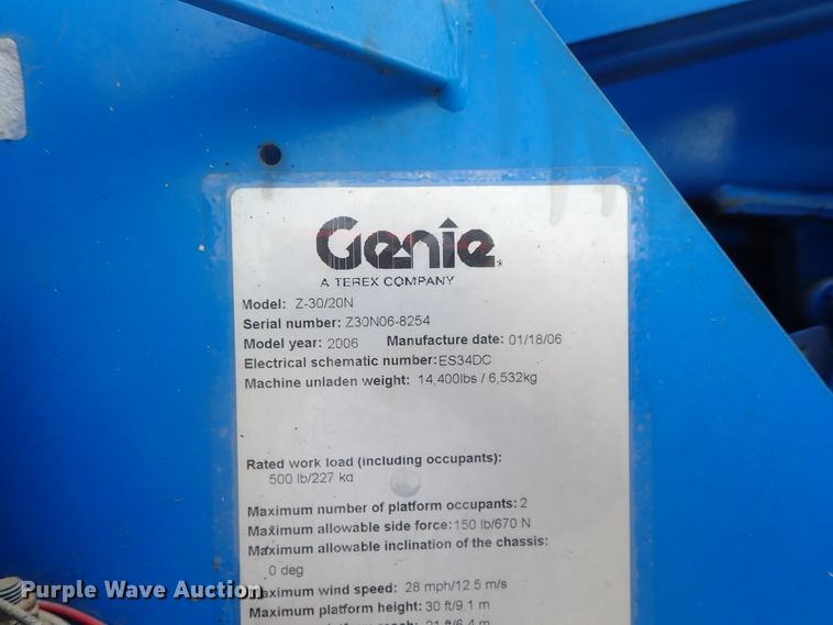 image for item DG2388 2006 Genie Z-30/20N  boom lift