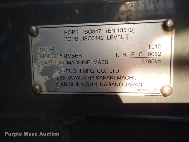 image for item DG6822 2014 Takeuchi TL12  skid steer loader