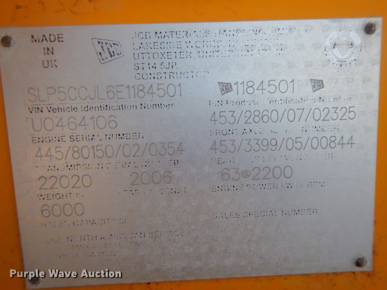 image for item DG6829 2006 JCB 506C HL  telehandler