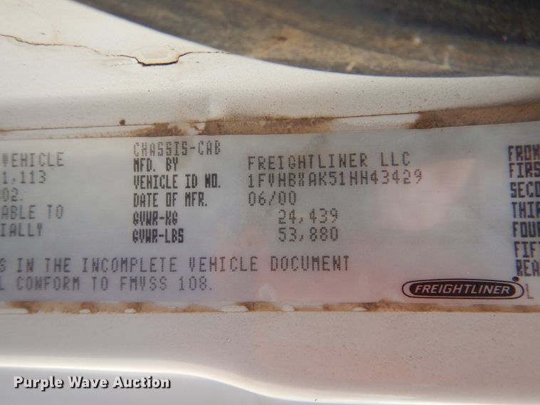 image for item DG8704 2001 Freightliner FL80  dump truck