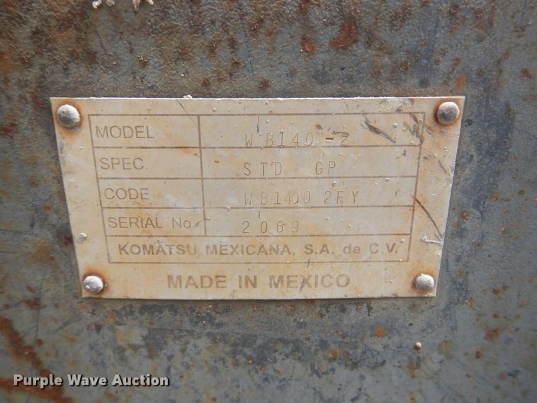 image for item DG8710 2000 Komatsu WB140  backhoe