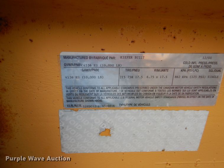 image for item DV9320 2000 Kiefer reel trailer