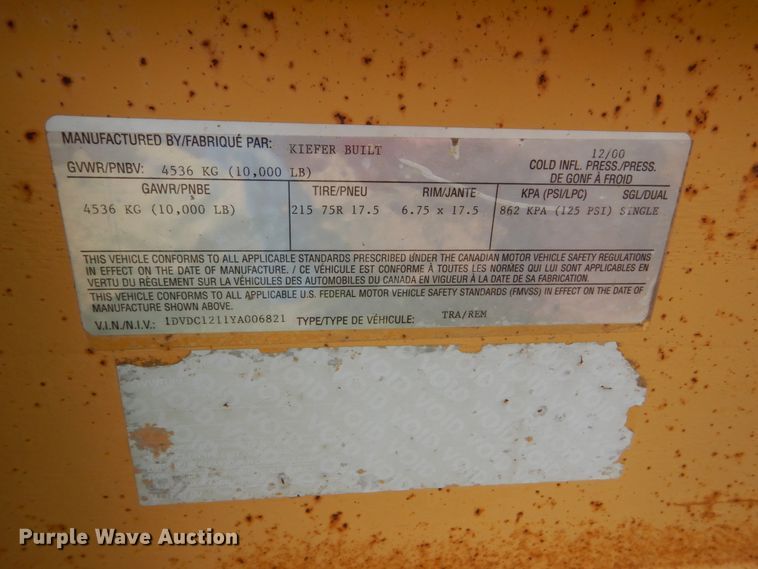 image for item DV9321 2000 Kiefer reel trailer