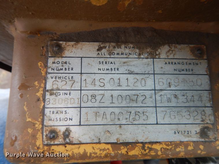 image for item FK9257 1981 Caterpillar 627B  conventional scraper