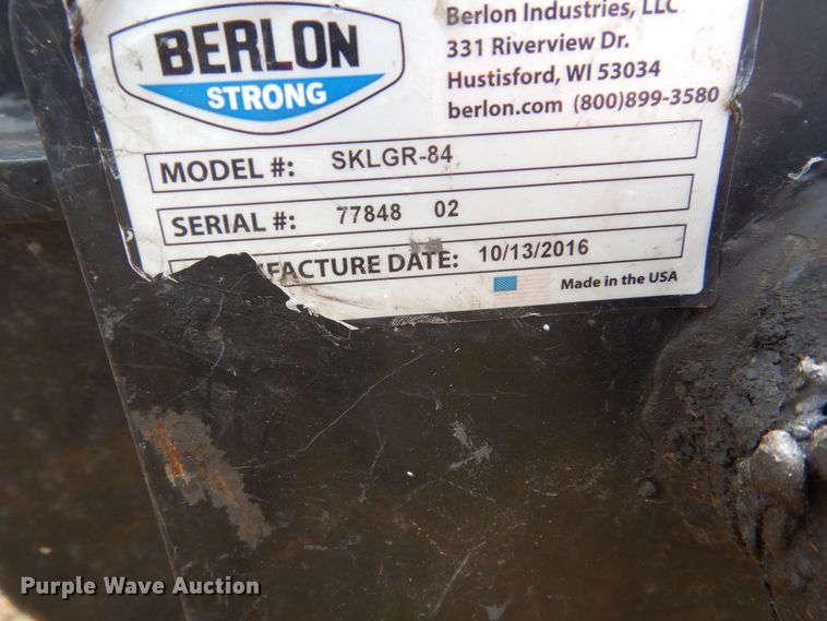 image for item GA9144 Berlon SKLG-84 84"W skid steer grapple bucket
