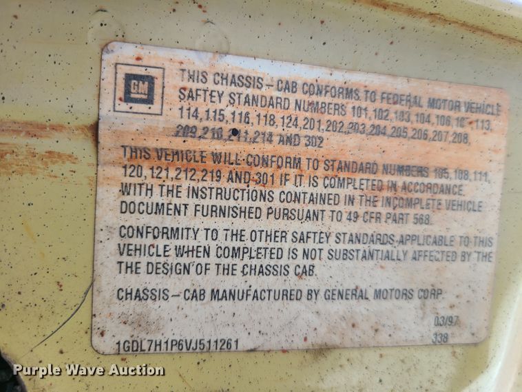 image for item GT9160 1997 GMC C7500 asphalt sealcoat truck