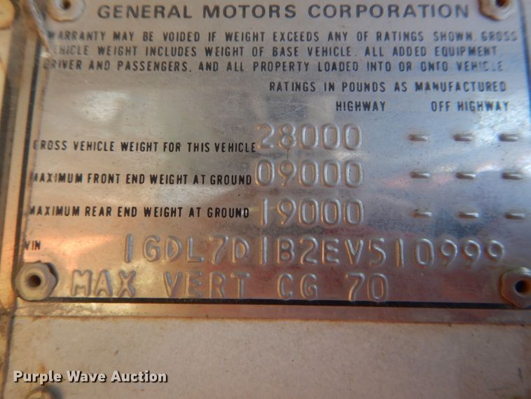 image for item HM9669 1984 GMC C7000  crane truck