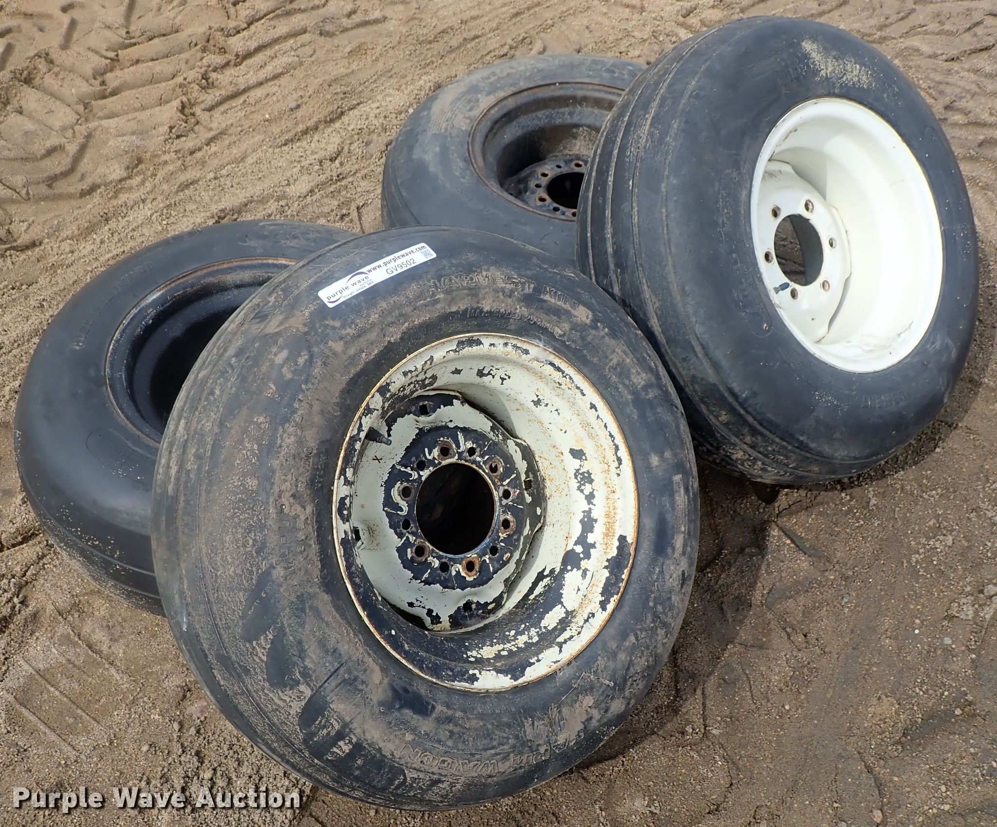 (4) 11L15 tires and wheels in Kinsley, KS Item GV9502 sold Purple Wave