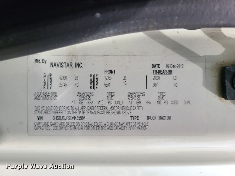 image for item GT9208 2013 International ProStar  semi truck