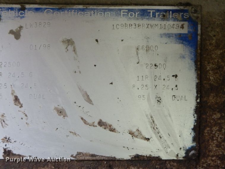 image for item GT9342 1998 Clement end dump trailer