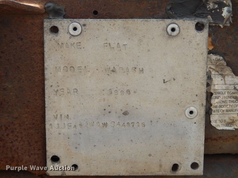 image for item GT9357 1998 Wabash flatbed trailer