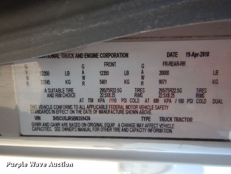 image for item GV9101 2011 International ProStar Premium  semi truck