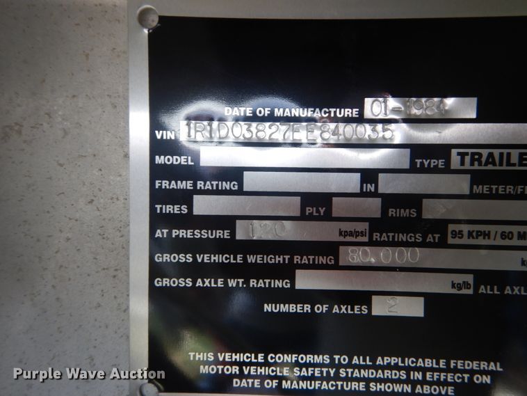 image for item GV9107 1984 Ravens end dump trailer