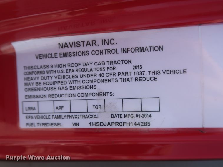 image for item HT9528 2015 International ProStar  semi truck