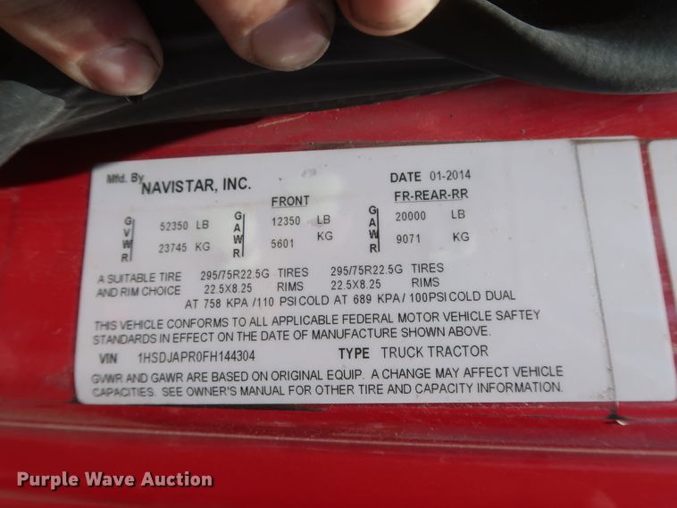 image for item HT9529 2015 International ProStar  semi truck