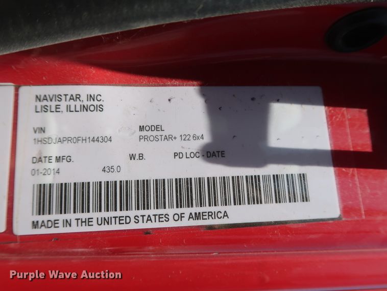 image for item HT9529 2015 International ProStar  semi truck