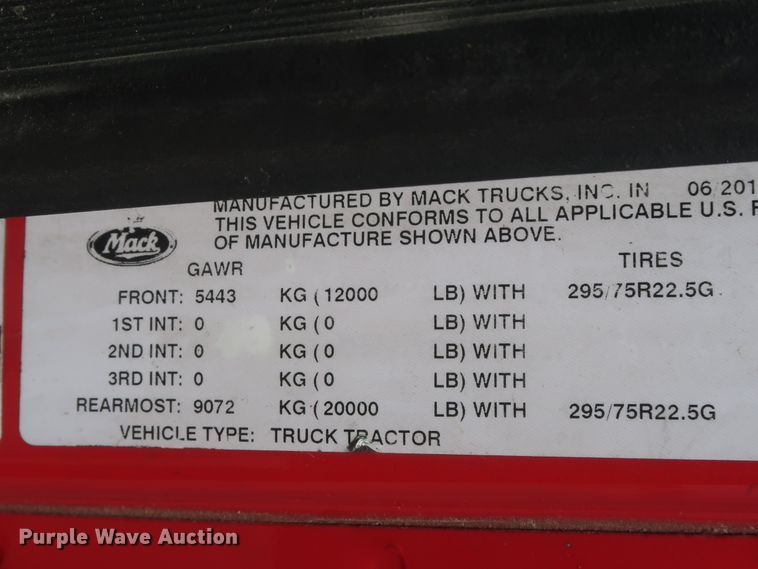 image for item HT9530 2014 Mack CXU612  semi truck