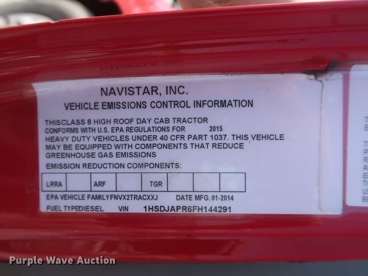 image for item HT9557 2015 International ProStar  semi truck