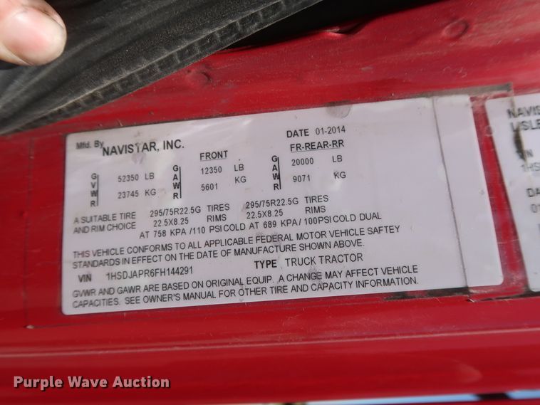 image for item HT9557 2015 International ProStar  semi truck