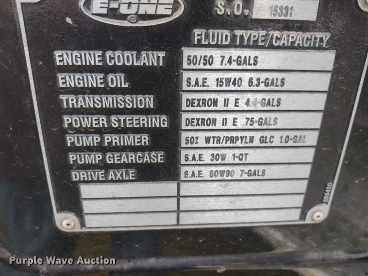 image for item DE7028 1996 Freightliner FL80  E-One heavy wet rescue fire truck