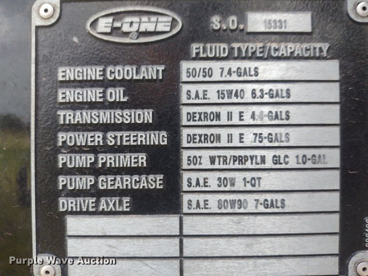 image for item DE7028 1996 Freightliner FL80  E-One heavy wet rescue fire truck