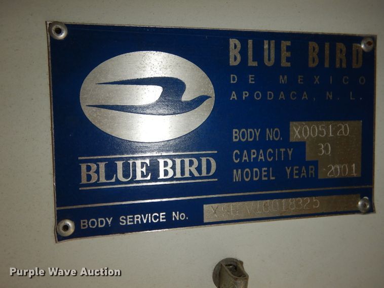 image for item DF2637 2001 International 3800 Blue Bird  school bus