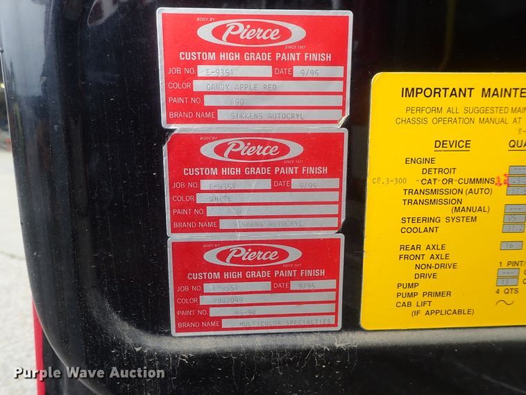 image for item DG2371 1996 Freightliner FL80 Pierce  fire truck