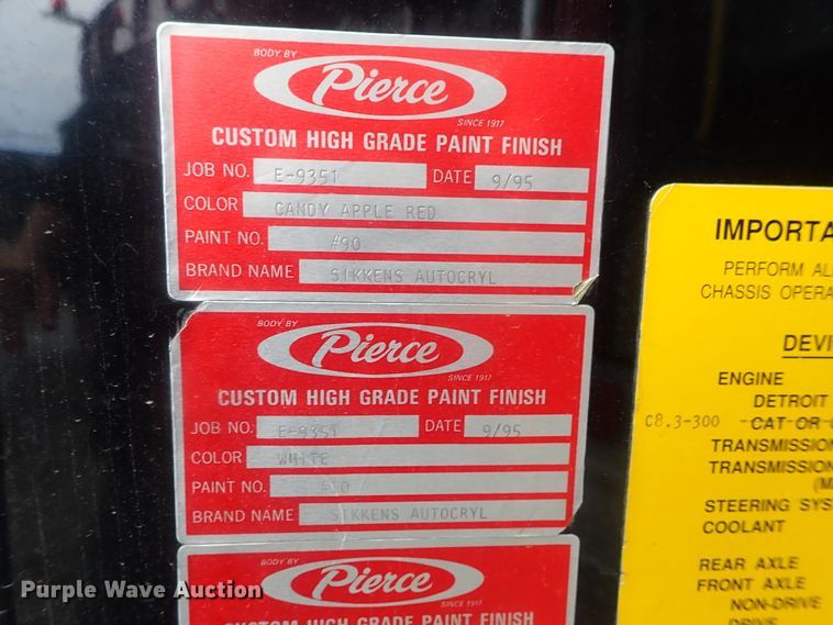 image for item DG2371 1996 Freightliner FL80 Pierce  fire truck