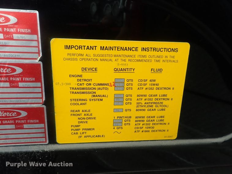 image for item DG2371 1996 Freightliner FL80 Pierce  fire truck