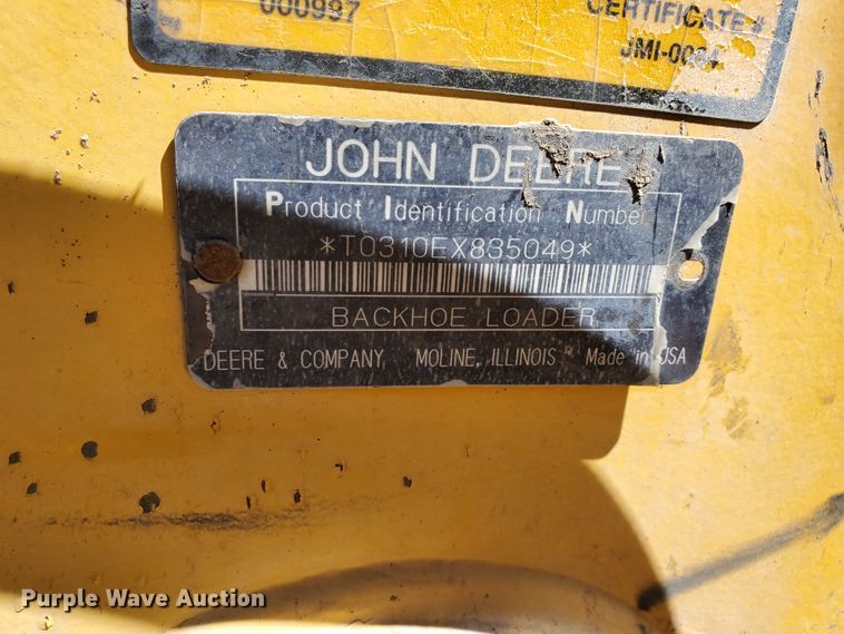 image for item DG5028 1997 John Deere 310E  backhoe