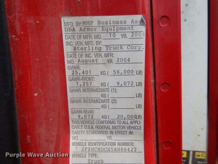 image for item DH5134 2005 Sterling Acterra  refuse truck