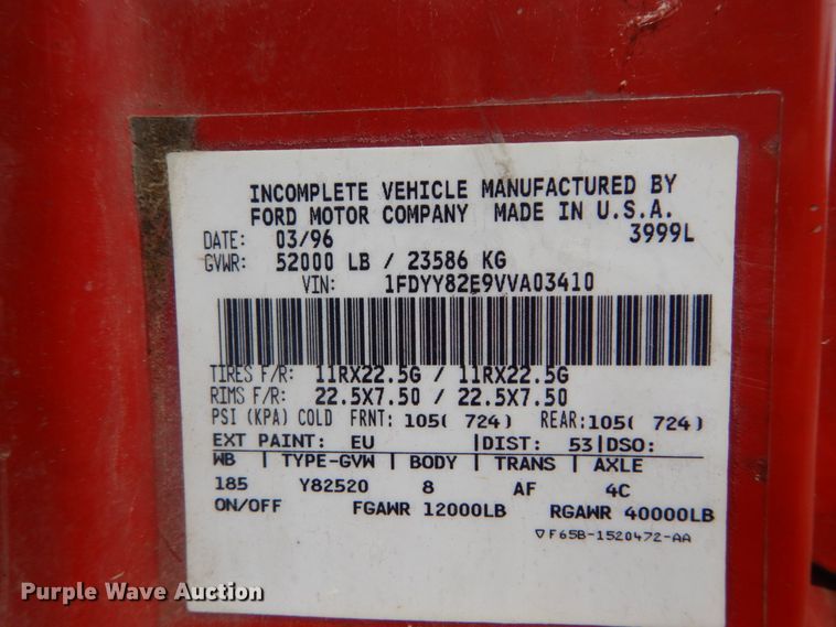 image for item DH5136 1997 Ford LTS8000  refuse truck