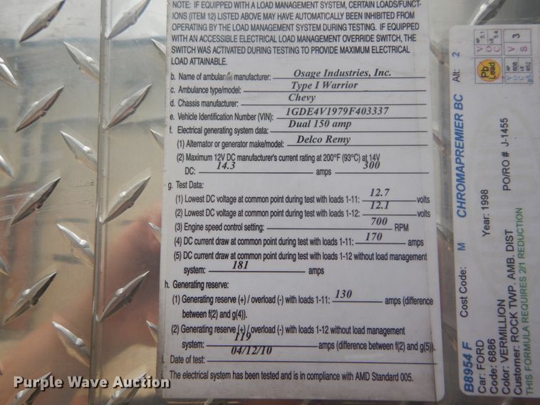 image for item DH5141 2009 GMC C4500  ambulance