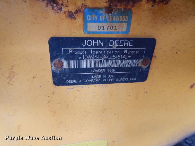 image for item DJ4323 2012 John Deere 444K  wheel loader