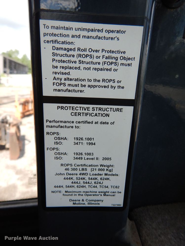 image for item DJ4323 2012 John Deere 444K  wheel loader