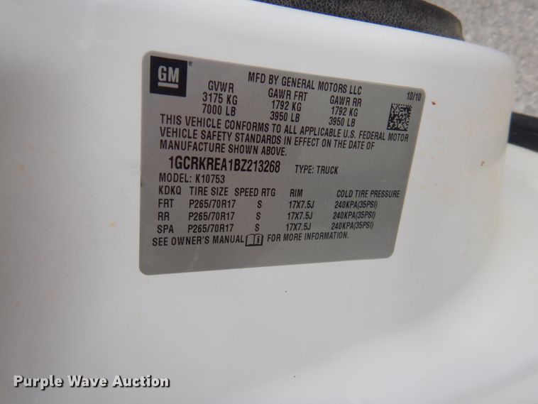 image for item DY9505 2011 Chevrolet Silverado 1500  Ext. Cab pickup truck